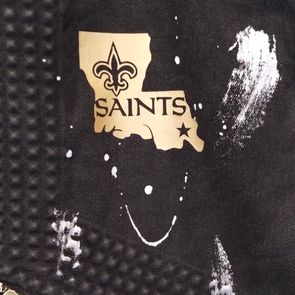 Lion Dynasty New Orleans Saints Moto Jeans Sz 40 - Picture 4 of 11